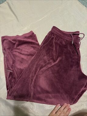 Women’s velvet Sweat Pants - Plum
